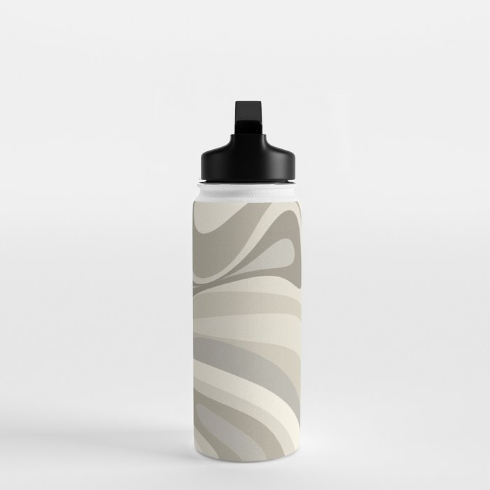 New Groove Liquid Swirl Abstract in Greige Water Bottle Gallery Image 3