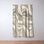New Groove Liquid Swirl Abstract in Greige Window Curtain Gallery Image 3