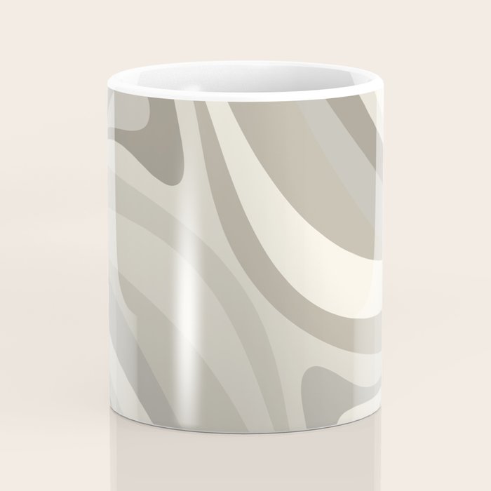 New Groove Liquid Swirl Abstract in Greige Coffee Mug Gallery Image 4