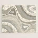 New Groove Liquid Swirl Abstract in Greige Jigsaw Puzzle Gallery Image 1