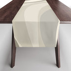 New Groove Liquid Swirl Abstract in Greige Table Runner Gallery Image 1