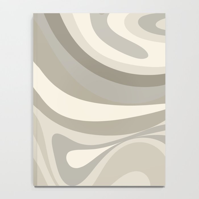 New Groove Liquid Swirl Abstract in Greige Notebook Gallery Image 4
