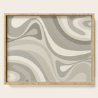 New Groove Liquid Swirl Abstract in Greige Serving Tray Gallery Image 1