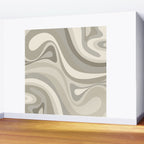 New Groove Liquid Swirl Abstract in Greige Wall Mural Gallery Image 2