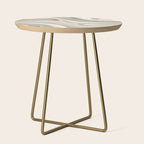 New Groove Liquid Swirl Abstract in Greige Side Table Gallery Image 1
