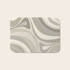 New Groove Liquid Swirl Abstract in Greige Bath Mat Gallery Image 1