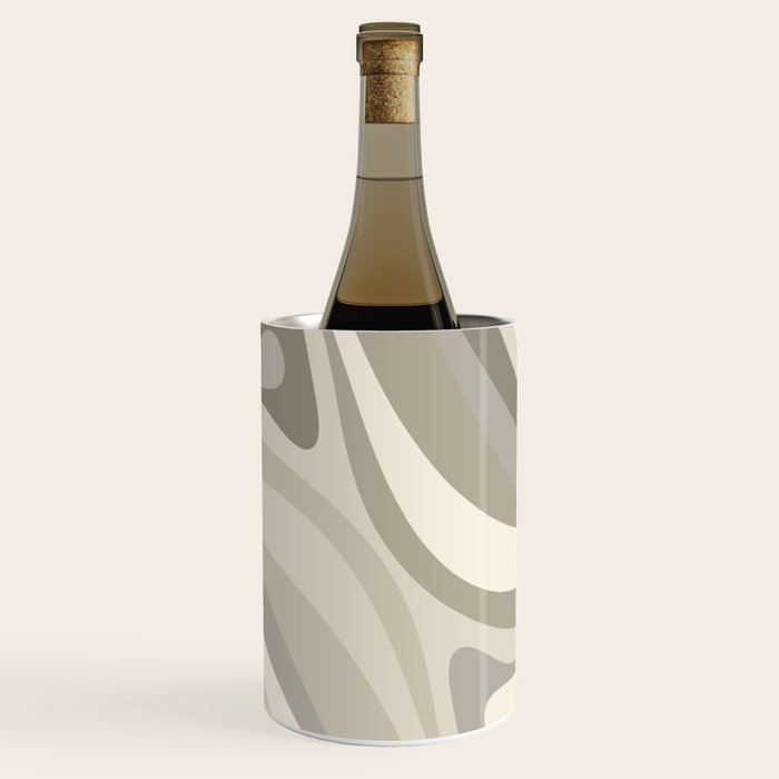 New Groove Liquid Swirl Abstract in Greige Wine Chiller Gallery Image 1