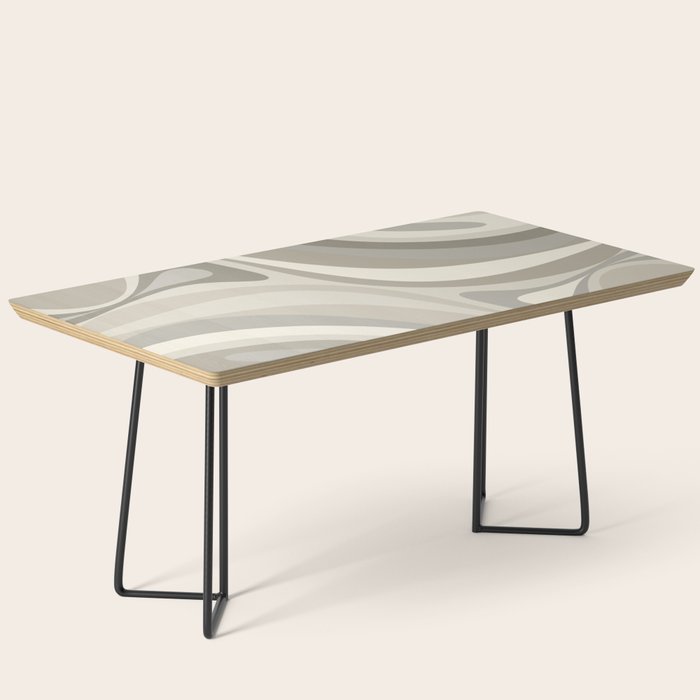 New Groove Liquid Swirl Abstract in Greige Coffee Table Gallery Image 1