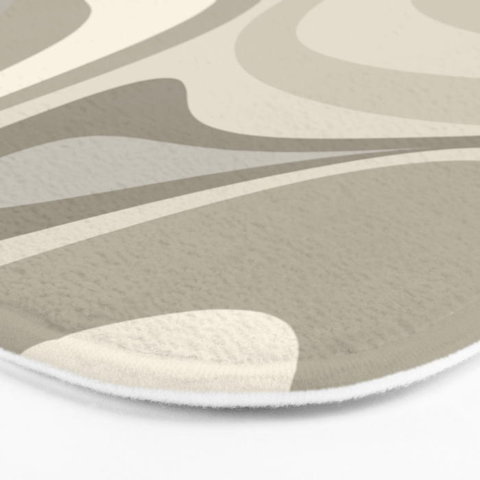 New Groove Liquid Swirl Abstract in Greige Bath Mat Gallery Image 3