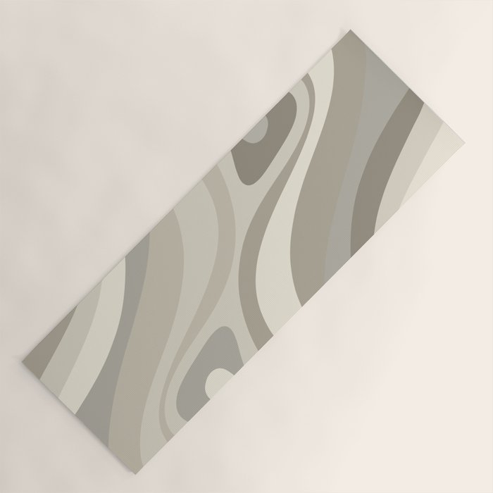 New Groove Liquid Swirl Abstract in Greige Yoga Mat Gallery Image 1