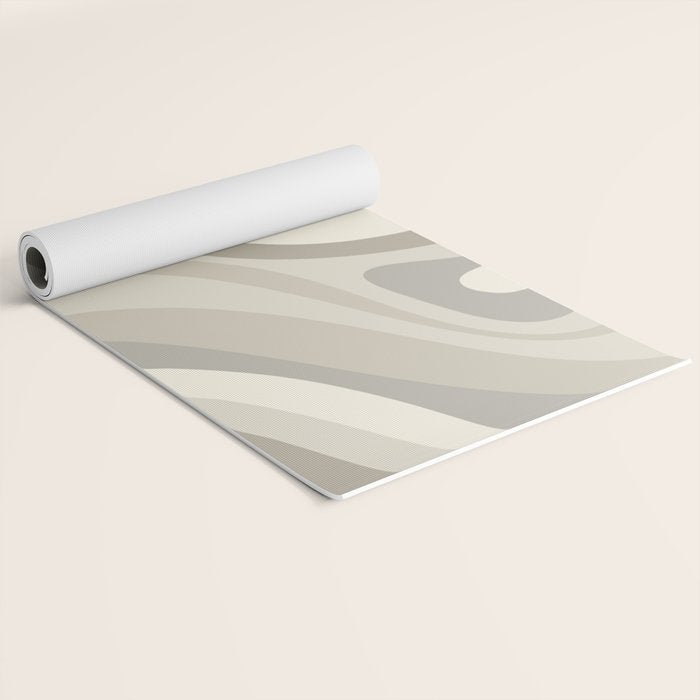 New Groove Liquid Swirl Abstract in Greige Yoga Mat Gallery Image 2