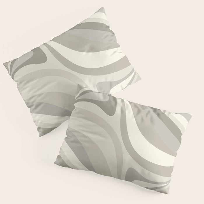 New Groove Liquid Swirl Abstract in Greige Pillow Sham Gallery Image 3