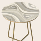 New Groove Liquid Swirl Abstract in Greige Side Table Gallery Image 2