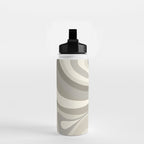 New Groove Liquid Swirl Abstract in Greige Water Bottle Gallery Image 2