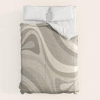 New Groove Liquid Swirl Abstract in Greige Comforter Gallery Image 6