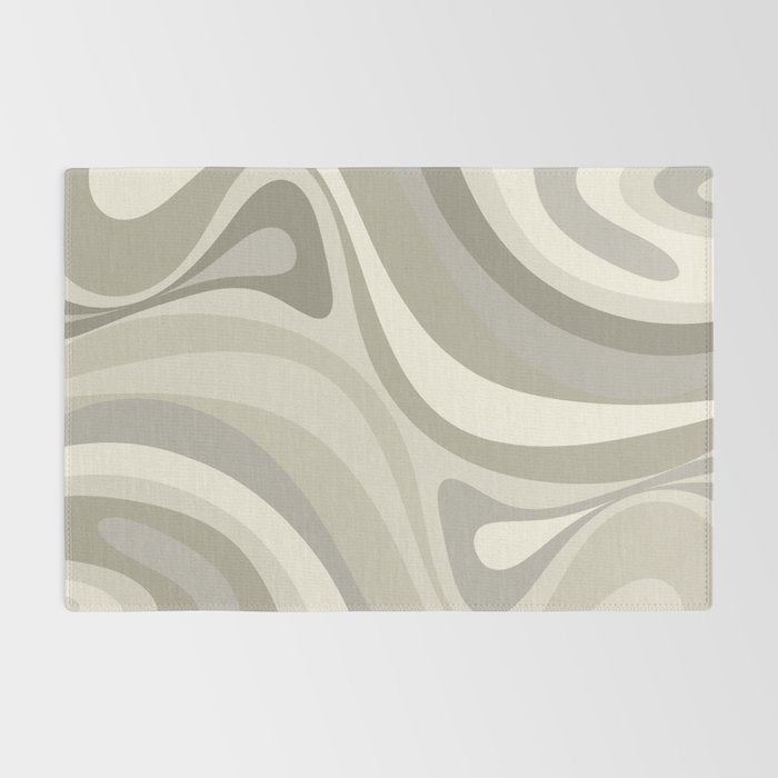 New Groove Liquid Swirl Abstract in Greige Rug Gallery Image 2