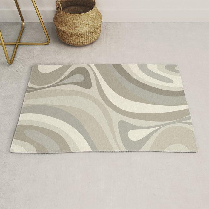 New Groove Liquid Swirl Abstract in Greige Rug Gallery Image 1