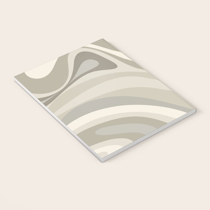 New Groove Liquid Swirl Abstract in Greige Notebook Gallery Image 3