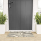 New Groove Liquid Swirl Abstract in Greige Welcome Mat Gallery Image 3