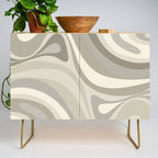 New Groove Liquid Swirl Abstract in Greige Credenza Gallery Image 1