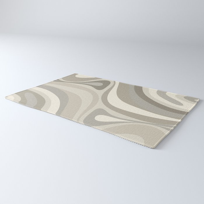 New Groove Liquid Swirl Abstract in Greige Rug Gallery Image 3