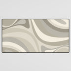 New Groove Liquid Swirl Abstract in Greige Desk Mat Gallery Image 3