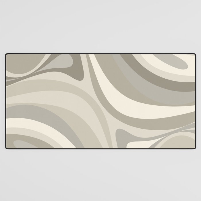 New Groove Liquid Swirl Abstract in Greige Desk Mat Gallery Image 3