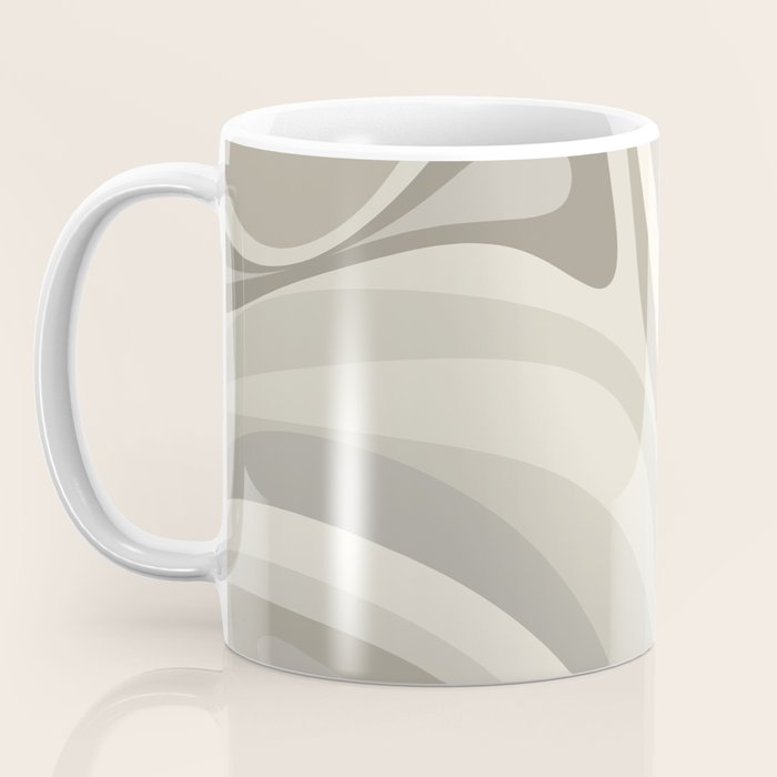 New Groove Liquid Swirl Abstract in Greige Coffee Mug Gallery Image 3