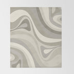 New Groove Liquid Swirl Abstract in Greige Throw Blanket Gallery Image 2