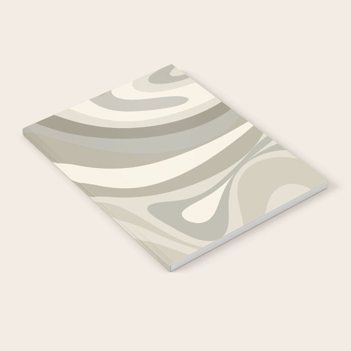 New Groove Liquid Swirl Abstract in Greige Notebook Gallery Image 1