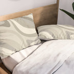 New Groove Liquid Swirl Abstract in Greige Pillow Sham Gallery Image 2