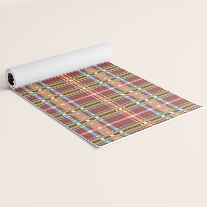 Autumn Tartan Charm Yoga Mat Gallery Image 2