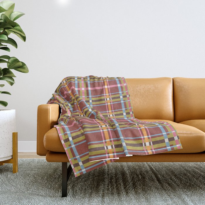 Autumn Tartan Charm Throw Blanket Gallery Image 1