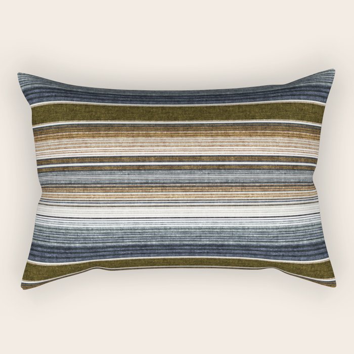 serape southwest stripe - cool natural tones Rectangular Pillow Gallery Image 1