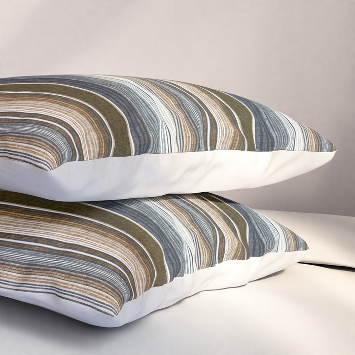 serape southwest stripe - cool natural tones Pillow Sham Gallery Image 3