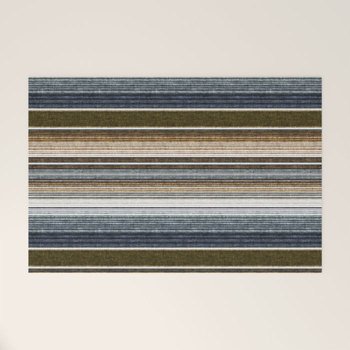 serape southwest stripe - cool natural tones Welcome Mat Gallery Image 1