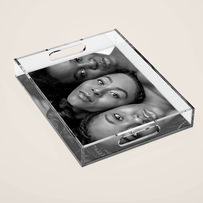 African American Women in black and white Acrylic Tray Gallery Image 1