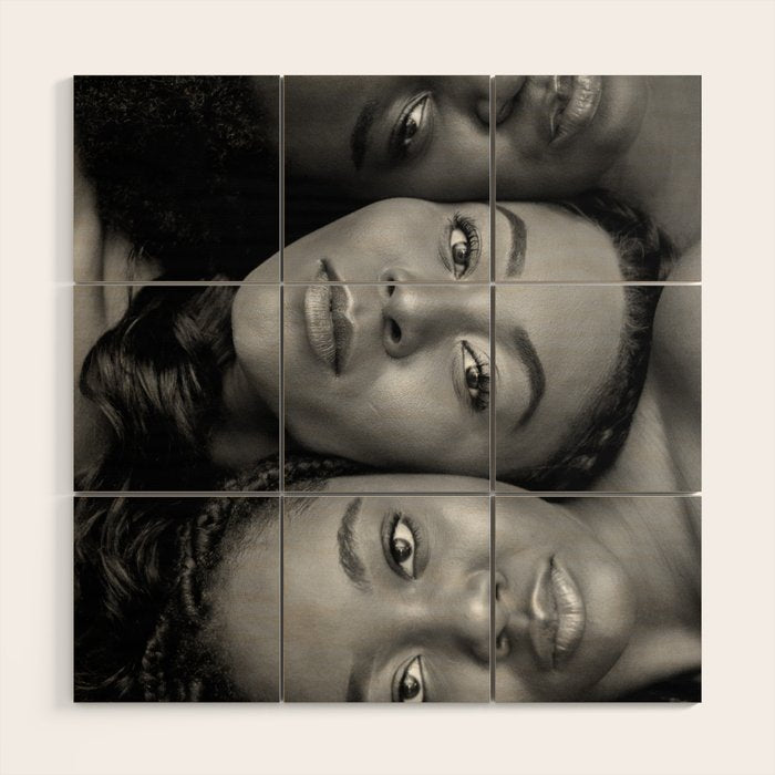 African American Women in black and white Wood Wall Art Gallery Image 1