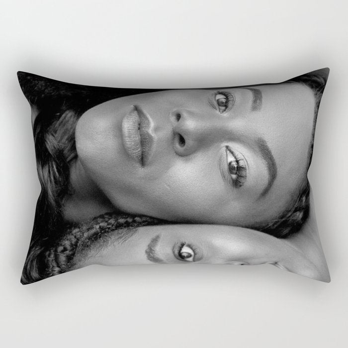 African American Women in black and white Rectangular Pillow Gallery Image 2