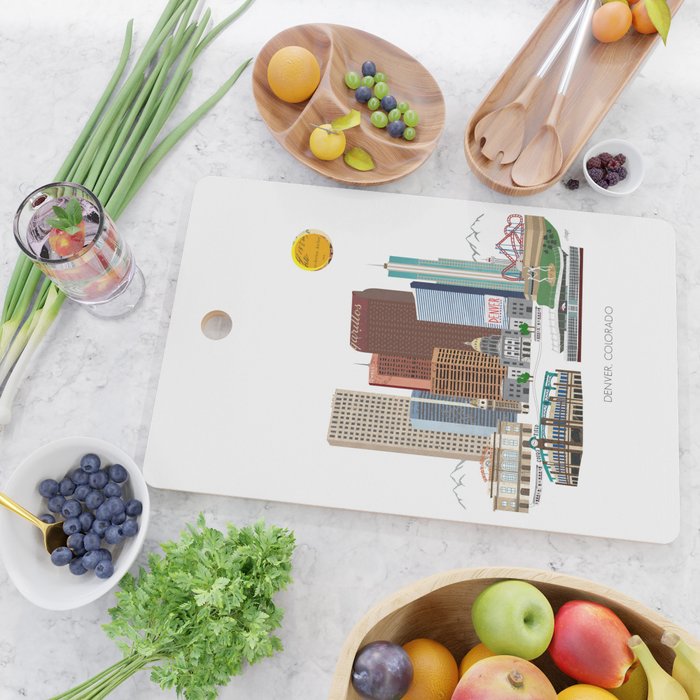 Denver Skyline Cutting Board Gallery Image 2