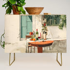 Rustic Holiday Courtyard Still Life Credenza Gallery Image 1