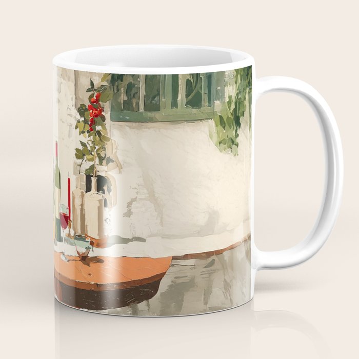 Rustic Holiday Courtyard Still Life Coffee Mug Gallery Image 1