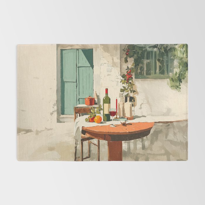 Rustic Holiday Courtyard Still Life Rug Gallery Image 2