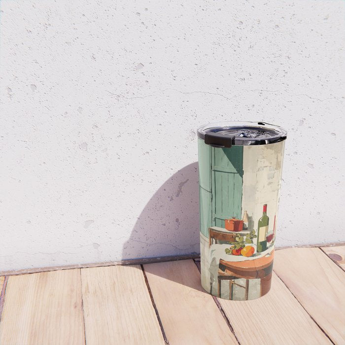 Rustic Holiday Courtyard Still Life Travel Mug Gallery Image 4
