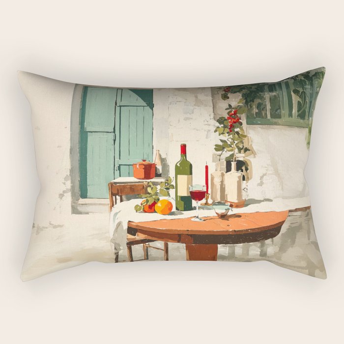 Rustic Holiday Courtyard Still Life Rectangular Pillow Gallery Image 2
