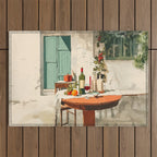 Rustic Holiday Courtyard Still Life Outdoor Rug Gallery Image 1