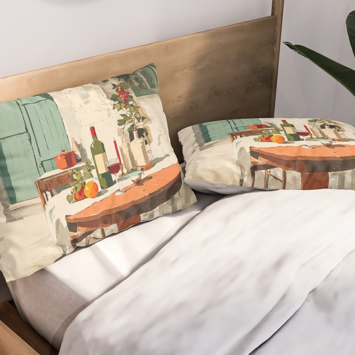 Rustic Holiday Courtyard Still Life Pillow Sham Gallery Image 2