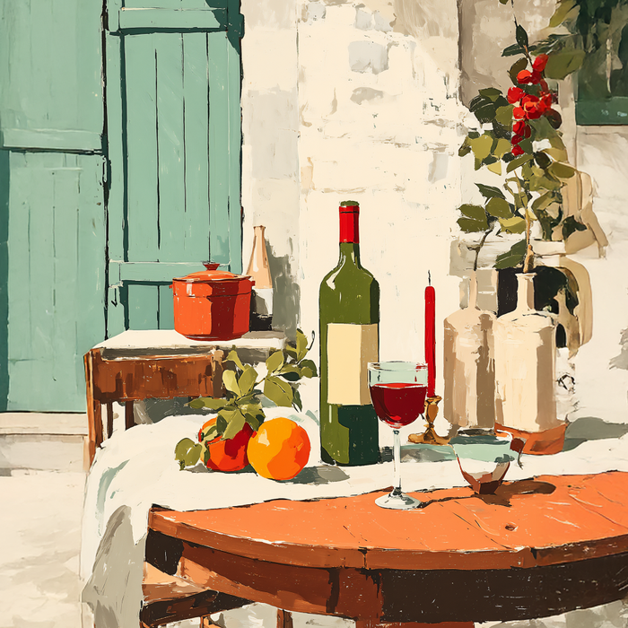 Rustic Holiday Courtyard Still Life Coffee Mug Gallery Image 2