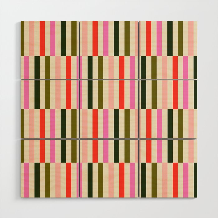 Holly Jolly Stripes Wood Wall Art Gallery Image 1