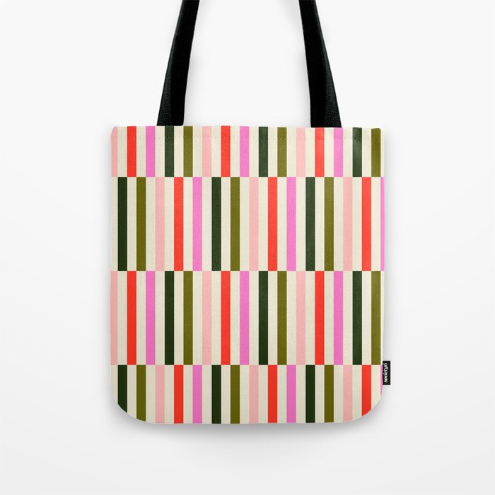 Holly Jolly Stripes Tote Bag Gallery Image 1